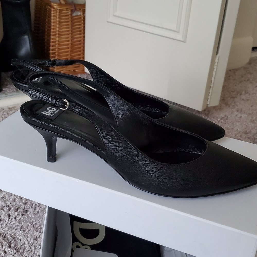 D&G black kitten heels